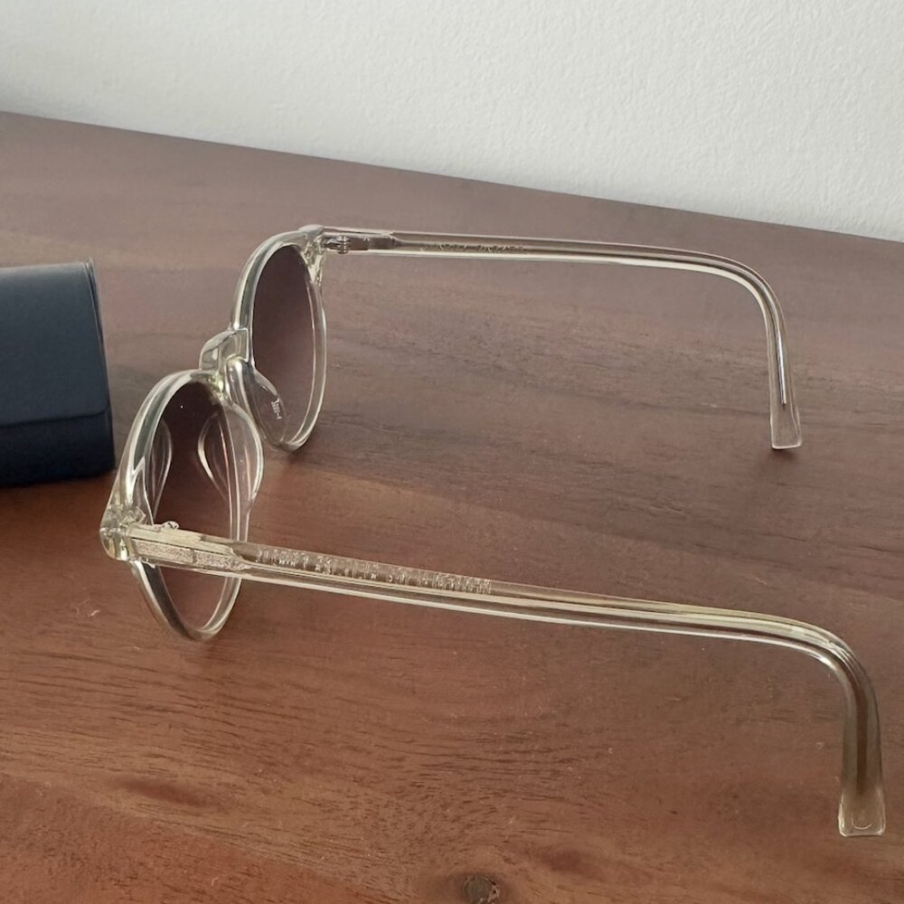 Warby Parker Round Sunglasses - Clear Frame / Brown Gradient Lenses - Picture 3 of 3